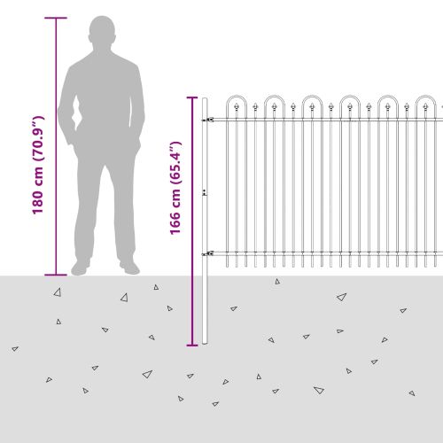 Аркова ограда с колче Черно 200 x 130 см