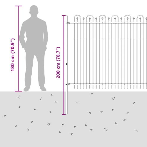 Аркова ограда с колче Черно 200 x 200 cm