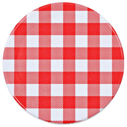 Стъклени буркани за сладко с бяло-червени капачки 24 бр 110 мл