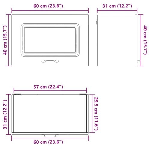 Кухненски шкаф със съхранение Kalmar Черния дъб 60 x 31 x 40 см
