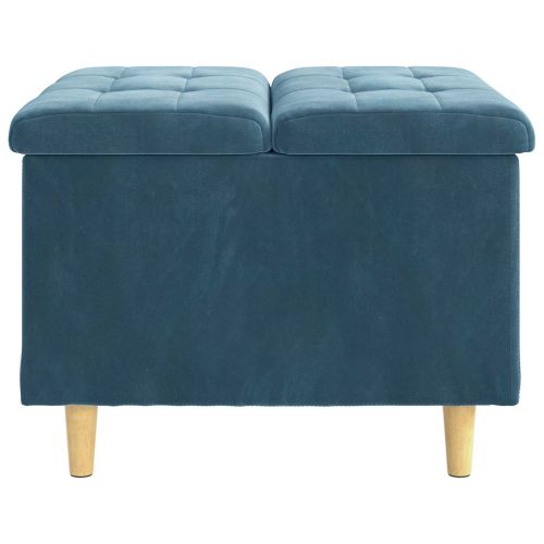 Табуретка с място за съхранение Синьо 60 x 60 x 45 cm Кадифе