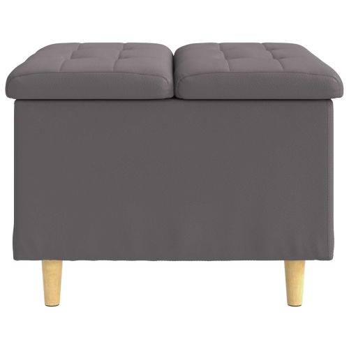 Табуретка с място за съхранение Сив 60 x 60 x 45 cm Изкуствена