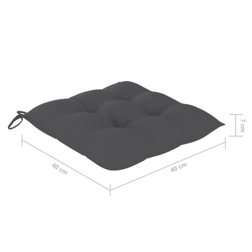 Сгъваеми градински столове с възглавници, 6 бр, тик масив