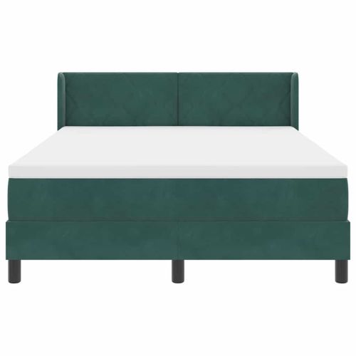 Легло с пружинирана основа Тъмен зелен 200 x 140 cm Полиестер