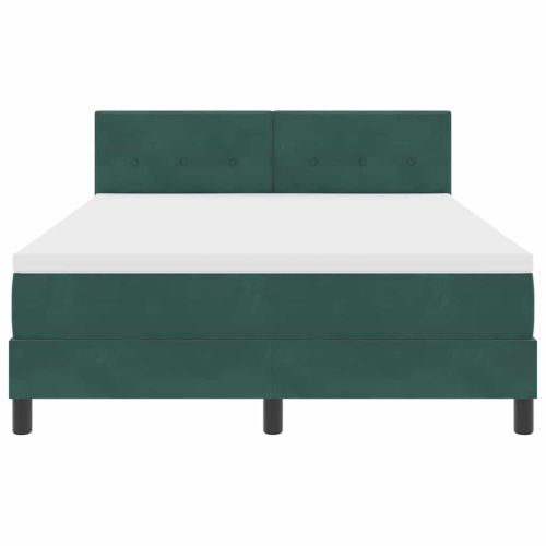 LED кутия за пружини с легло Тъмен зелен 140 x 200 cm Кадифе