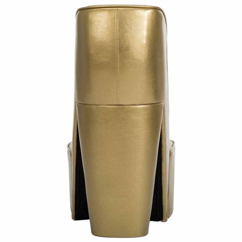 Стол във форма на обувка на висок ток, златист, изкуствена кожа