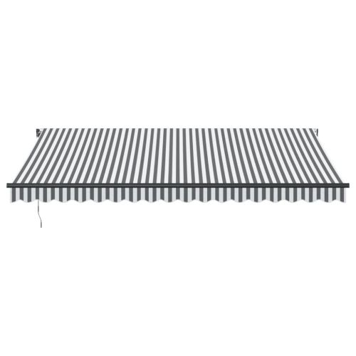 Автоматично прибираща се тента, антрацит и бял, 450x350 см