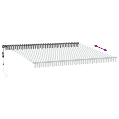 Автоматично прибираща се тента, антрацит и бял, 450x350 см