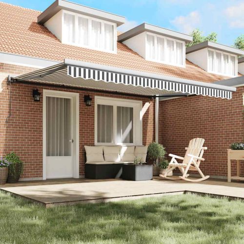 Прибираща се тента антрацит и бял 4,5x3 м плат и алуминий