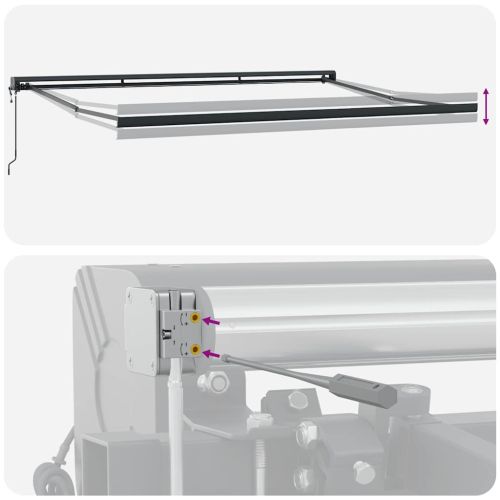 Прибираща се тента антрацит и бял 4,5x3 м плат и алуминий