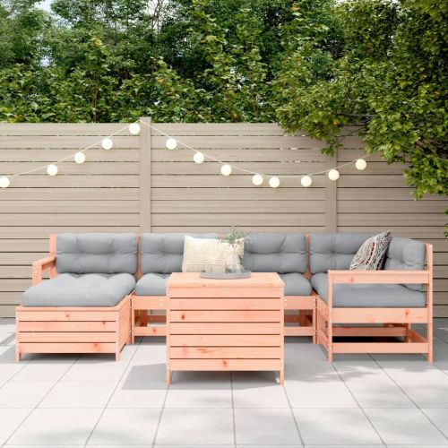 Градински комплект диван от 7 части, дугласка ела масив