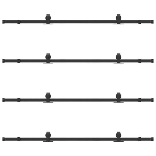 Комплект механизъм за плъзгаща врата, 400 см, стомана, черен