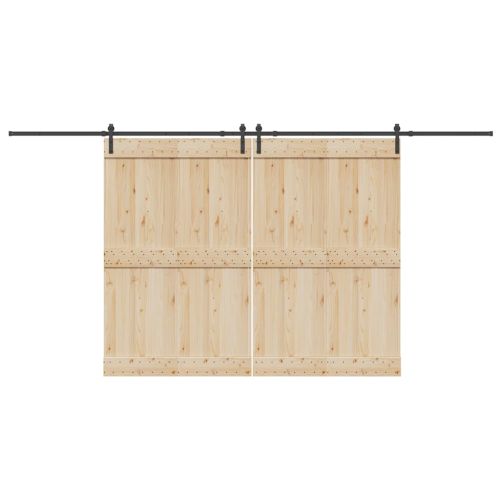 Комплект механизъм за плъзгаща врата, 427 см, стомана, черен