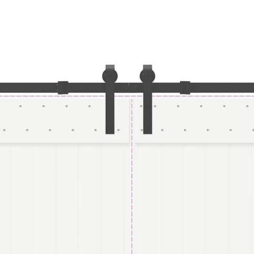 Комплект механизъм за плъзгаща врата, 427 см, стомана, черен