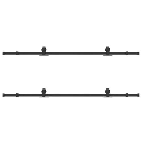 Комплект механизъм за плъзгаща врата, 400 см, стомана, черен