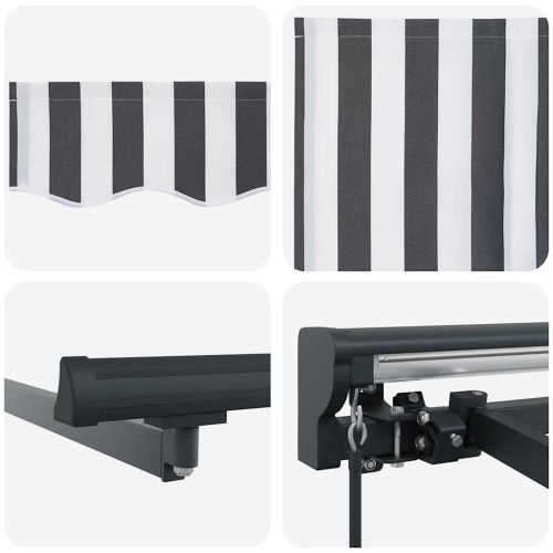 Сгъваем навес Антрацит и бяло 450 × 300 cm Полиестер и метал