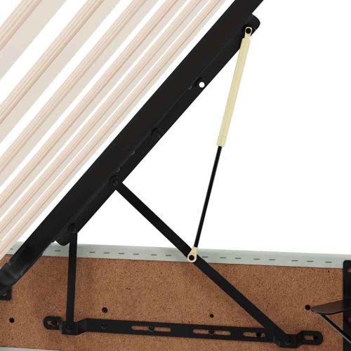 Легло с място за съхранение и LED с LED Светлосиво 100 x 200 cm