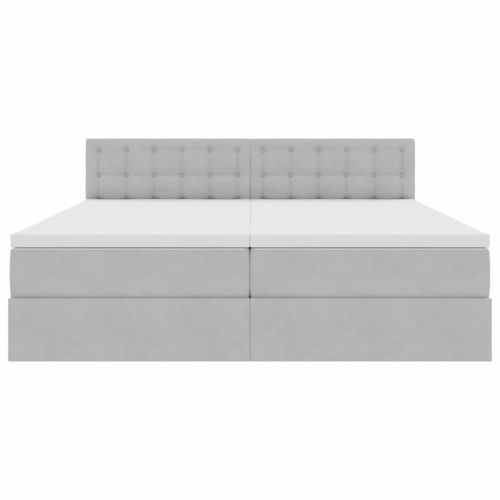 Легло С LED лентисти светлини Светлосиво 200 x 200 cm Кадифе