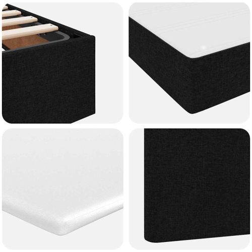 Легло с място за съхранение и матрак с матрак Черно 90 x 200 cm