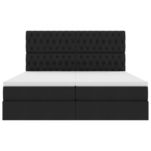 Легло с място за съхранение Черно 180 x 200 cm Изкуствена