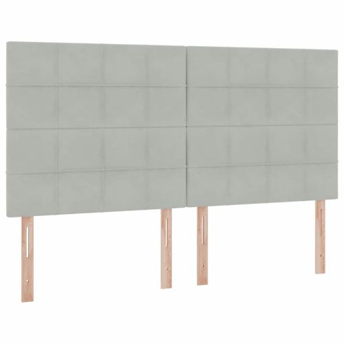 Легло с място за съхранение Светлосиво 200 x 200 cm Кадифе