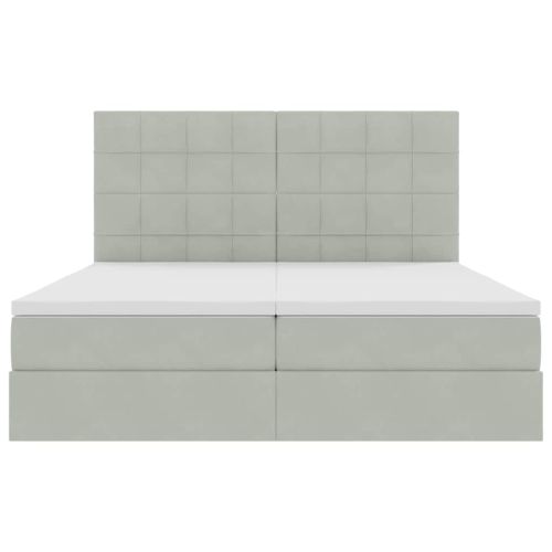 Легло с място за съхранение Светлосиво 200 x 200 cm Кадифе