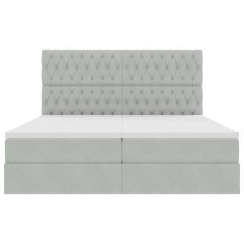 Легло с място за съхранение Светлосиво 200 x 200 cm Кадифе