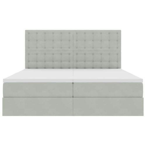 Легло с място за съхранение Светлосиво 200 x 200 cm Кадифе