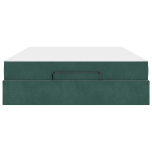 Рамка за легло с матрак с матрак 2 pcs Зелен Кадифе