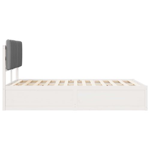 Леглова рамка с тапицирана гръбна част Светлосиво 120 x 200 cm