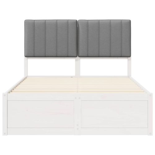 Леглова рамка с тапицирана гръбна част Светлосиво 120 x 200 cm