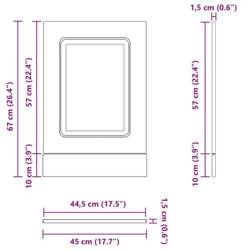 Кухненски шкаф Kalmar Черния дъб 45 x 1,5 x 67 см