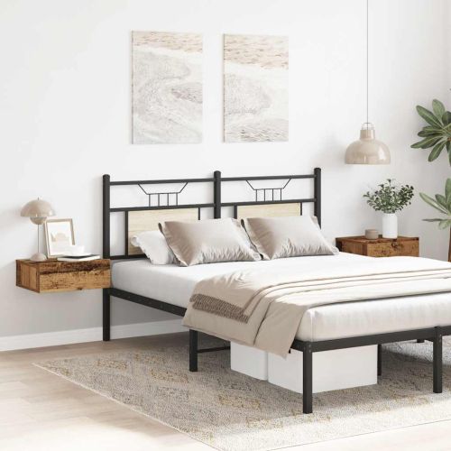 Плаващи нощни шкафчета 2 бр. стара дървесина 40x32x15 cm