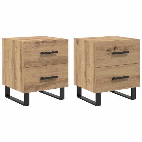 Нощен шкаф 2 pcs Дъб 40 x 35 x 47,5 см Инженерно дърво