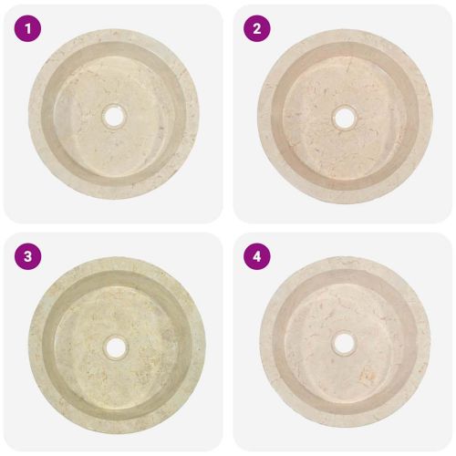 Кремава мивка, Ø40x15 см, мрамор