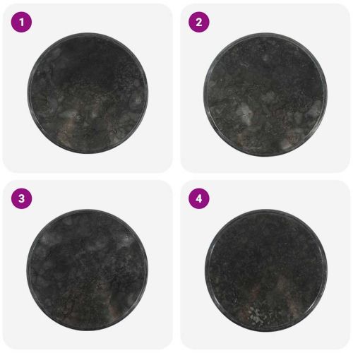 Плот за маса, черен, Ø50x2,5 см, мрамор