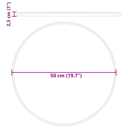 Плот за маса, черен, Ø50x2,5 см, мрамор
