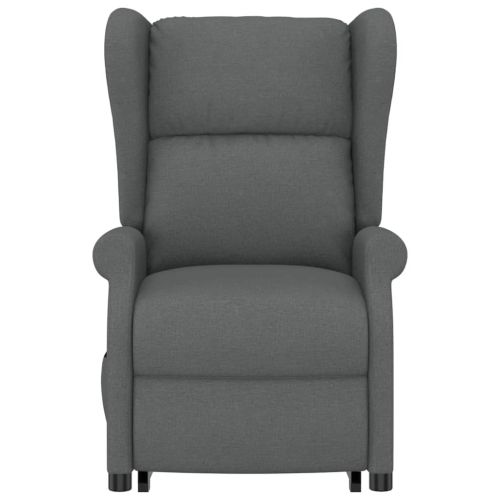 Изправящ масажен стол, тъмносив, текстил