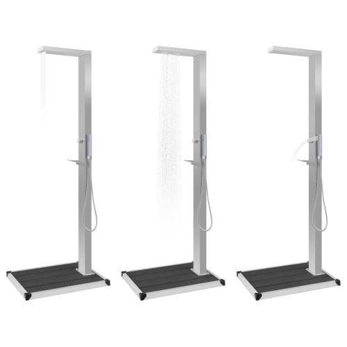 Градински душ с корито, WPC, неръждаема стомана