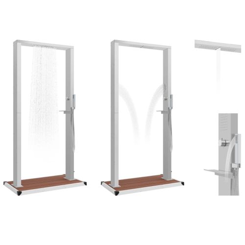 Градински душ с корито, WPC, неръждаема стомана