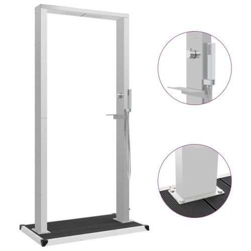 Градински душ с корито, WPC, неръждаема стомана