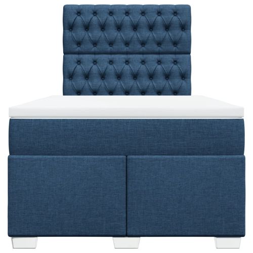 Боксспринг легло с матрак, синьо, 120x200 см, плат