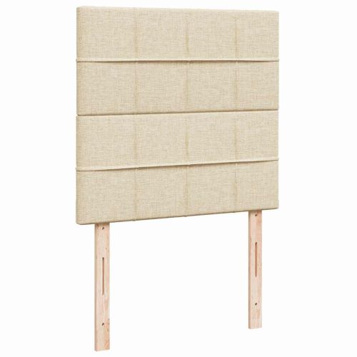 Османска легло с матрак, кремаво, 90x190 см, плат