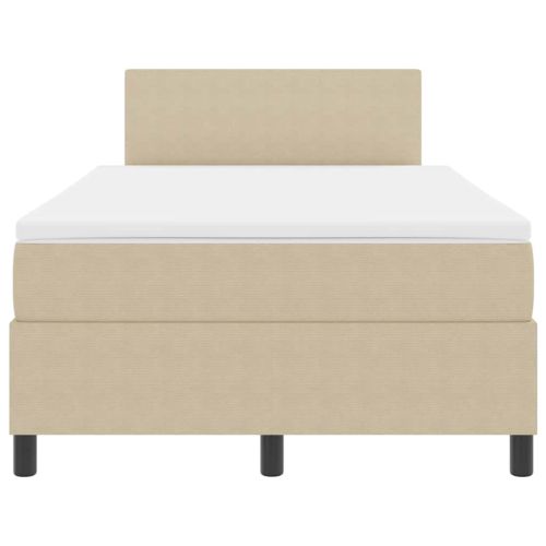 LED кутия за пружини с легло Светлосив и бял 120 x 200 cm