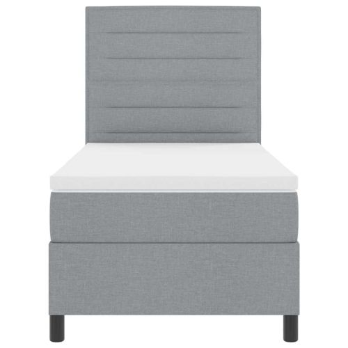 Легло с пружинирана основа Светлосиво 80 x 200 cm текстил