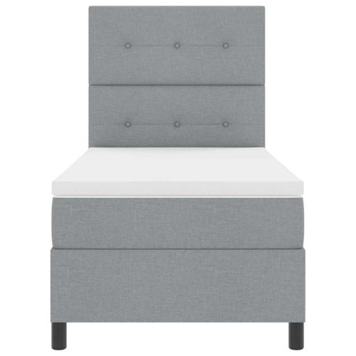 Легло с пружинирана основа Светлосиво 80 x 200 cm текстил