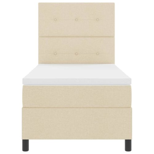 Легло с пружинирана основа с матрак Крем 90 x 190 cm текстил