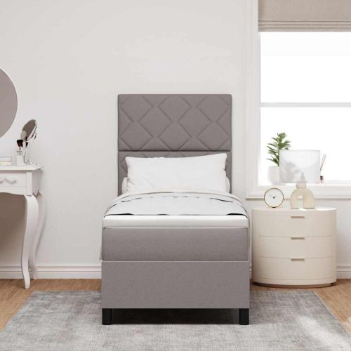 Легло с пружинирана основа с матрак Таупе 80 x 200 cm текстил