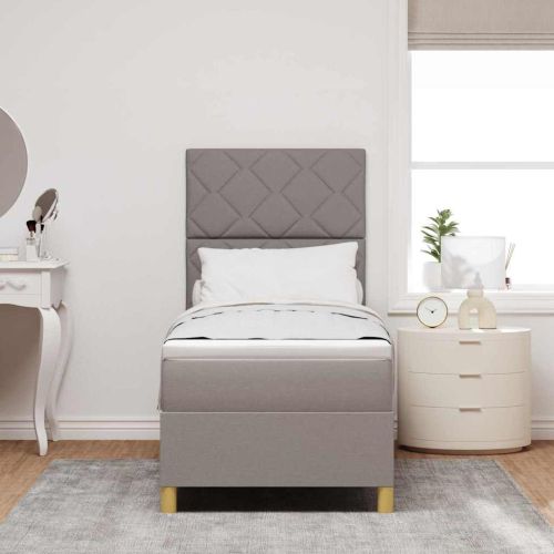 Легло с пружинирана основа с матрак Таупе 80 x 200 cm текстил