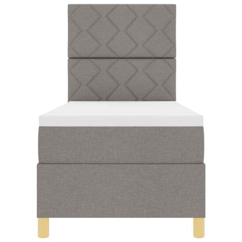 Легло с пружинирана основа с матрак Таупе 80 x 200 cm текстил